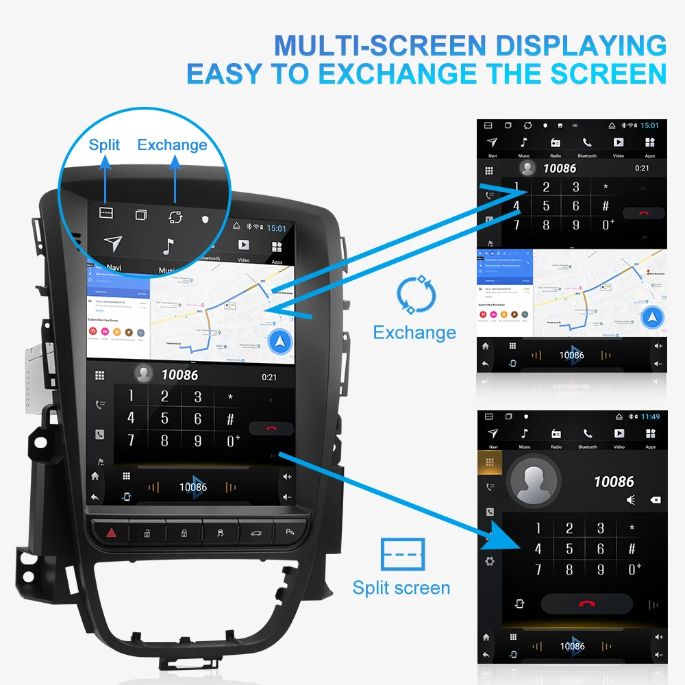 Isudar H53 Vertikale 1 Din Android Auto Radio Für Opel/Vauxhall/Astra J Buick/Verano 2009- 2014 GPS