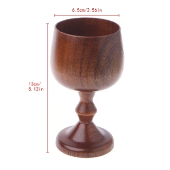 

Vintage Handmade Wooden Wine Goblet Drinking Cup Portable Red Wine Goblet Beer Tea Coffee Mug
