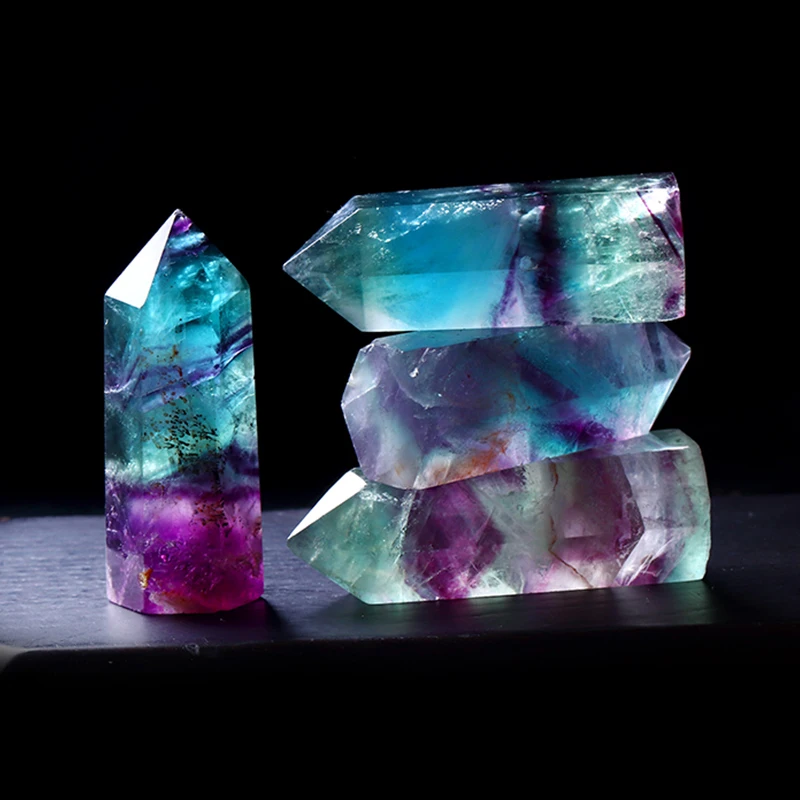 1 шт. натуральный гексагональный флюорит Хрустальная точечная лечебная палочка