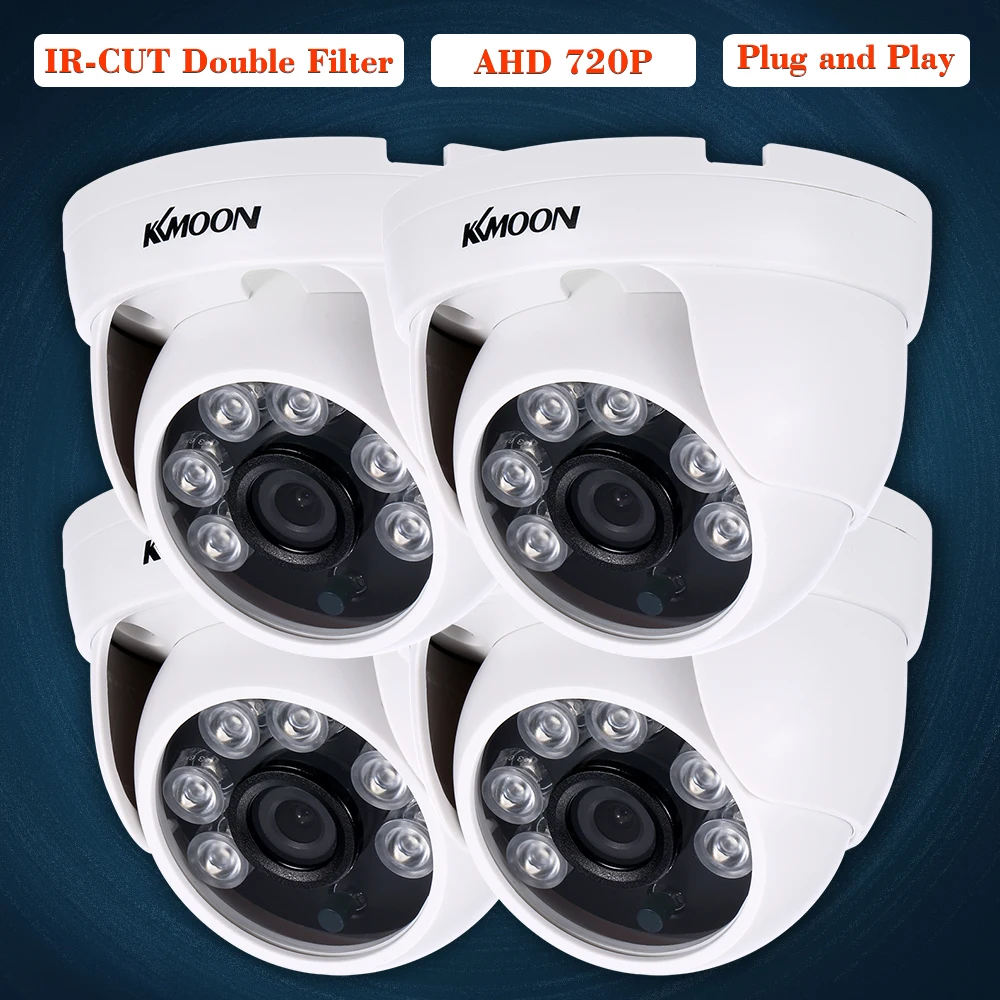 KKmoon 4*960P AHD купольная ИК-камера видеонаблюдения, кабель для наблюдения, поддержка IR-CUT, ночное видение, 6 шт., инфракрасные лампы CMOS