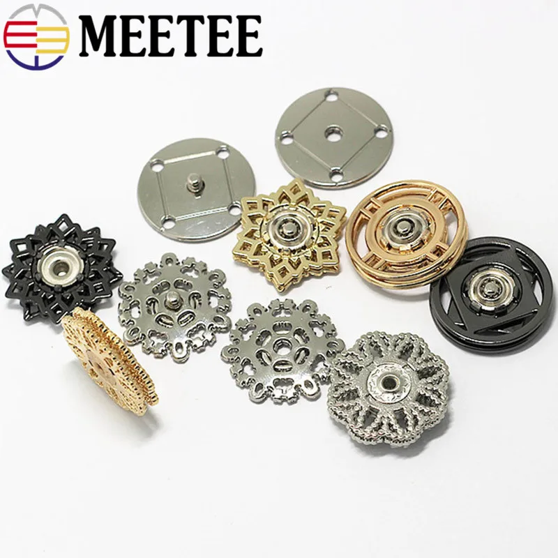 10pcs 21mm 25mm Vintage Hollow Snap Buttons Sewing Metal Button Fastener Plating Garment Accessories ZK504 | Дом и сад