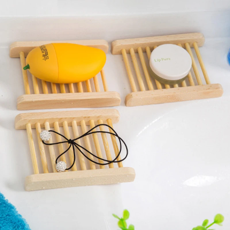 

1PC New Useful Natural Wood Soap Tray Dish Storage Holder Storage Soap Rack Plate Box for Bath Shower Home Storage Rack