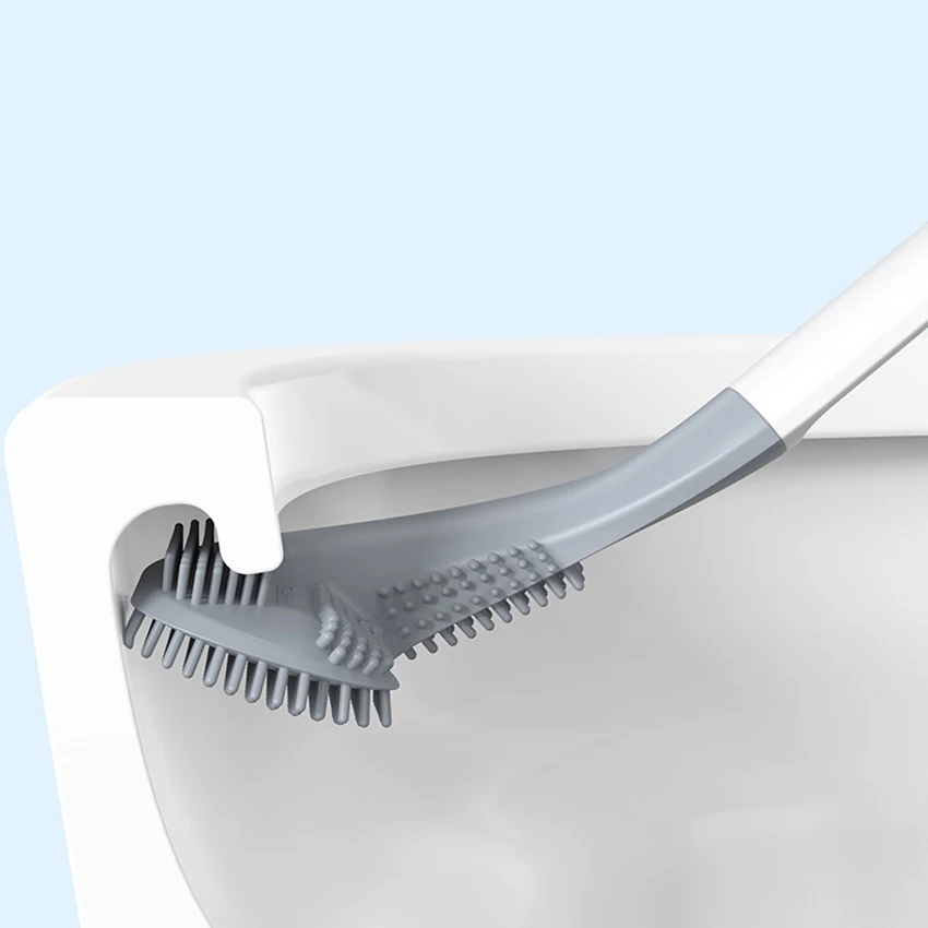 Acxilexy Scopino e Supporto per Toilette, Scopino per WC in Silicone con Setole
