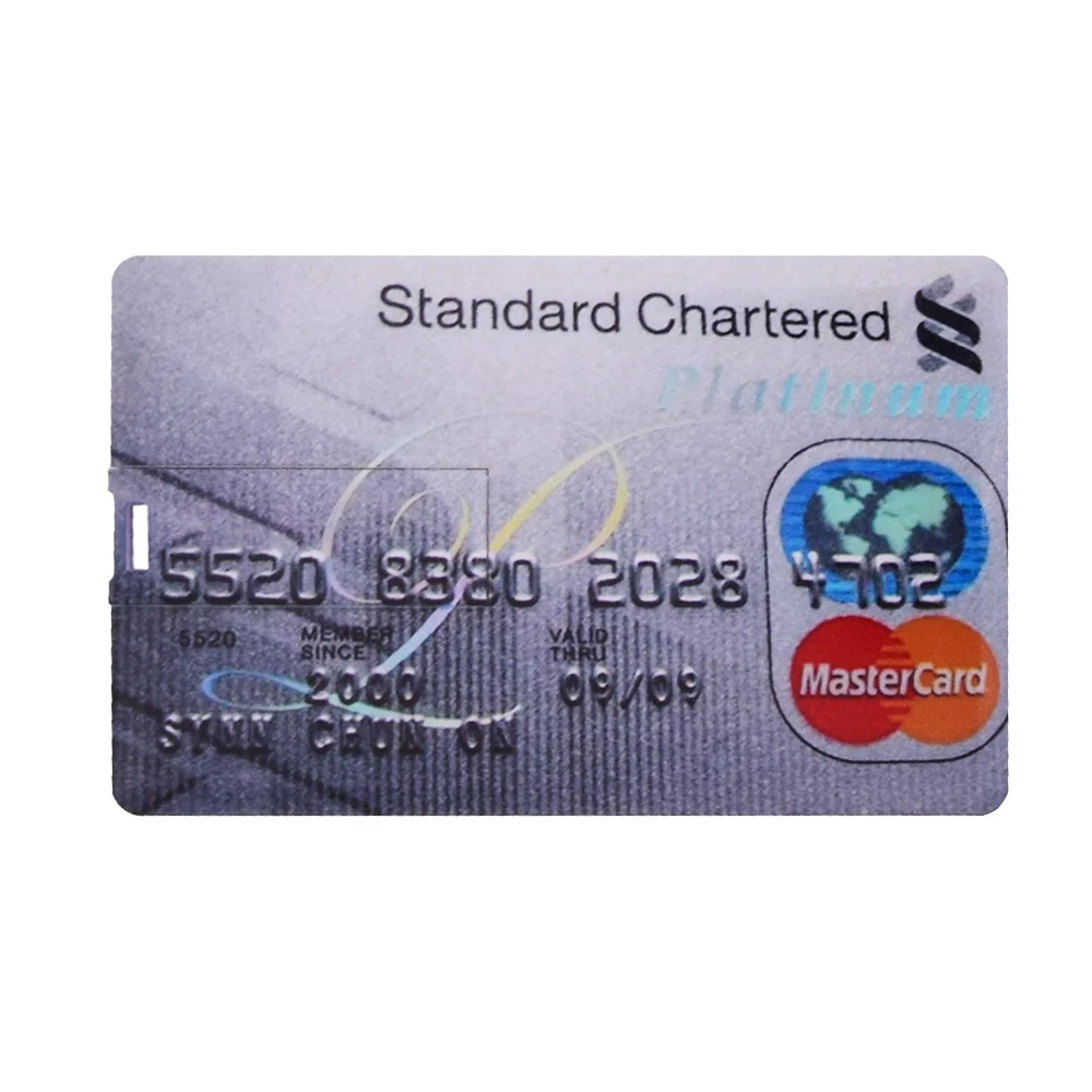 Новая Кредитная банковская карта, USB флеш-накопитель 2,0, логотип на заказ, 4 ГБ, 8 ГБ, 16 ГБ, 32 ГБ, 64 ГБ, фото-карта, микро Флешка HSBC MasterCard Bradesco - Цвет: 8
