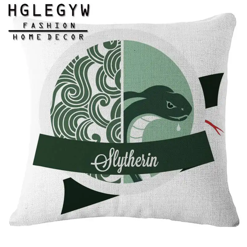 Square 45*45 cm Snake Badge Printed Cotton Linen Animal Throw Pillow Cover for Home Sofa Livingroom Bedroom Decor | Дом и сад