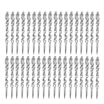

48 Pcs Plastic Hanging Icicle Drop Ornament for Christmas Tree Wedding Party Decorations (Transparent)