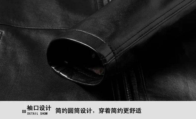 cowhide jacket Genuine 100% Jacket Male Autumn New Fashion Black Hooded Sheepskin Leather Jackets Jaqueta Masculina Gmm313 sheepskin leather jacket mens