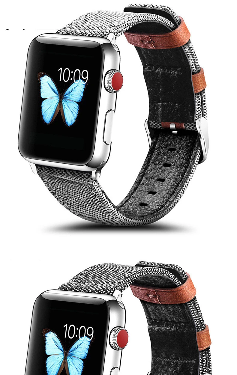 Подходит для apple Watch 5, Смарт-часы 38 мм/40 мм/42 мм/44 мм, нейлоновая ткань, кожа, ремешок для apple, модные часы 5, ремешок для apple