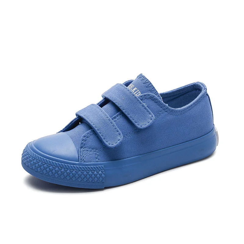 Всесезонные детские карнавальные ботинки для мальчиков спортивные дышащие кроссовки для девочек джинсы джинсовая повседневная обувь детская однотонная обувь на плоской подошве - Цвет: blue