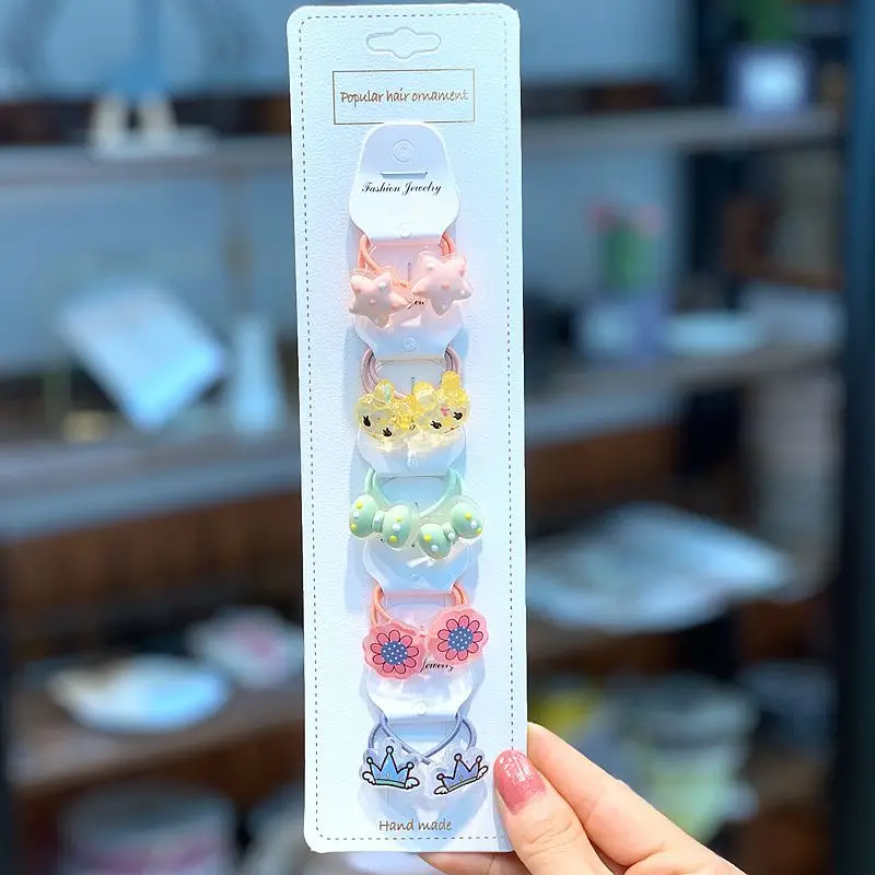 10pcs/card New Baby Girls Hairbands Kids Children Cartoon Headbands Cute Headwear Infants Toddlers Lovely Hair Accessories - Цвет: 17