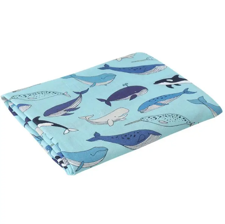 Newborn baby Infant Bath towel Swaddle blanket Muslin Swaddle gauze blankets for stroller Breathable cartoon PrintingBHB014