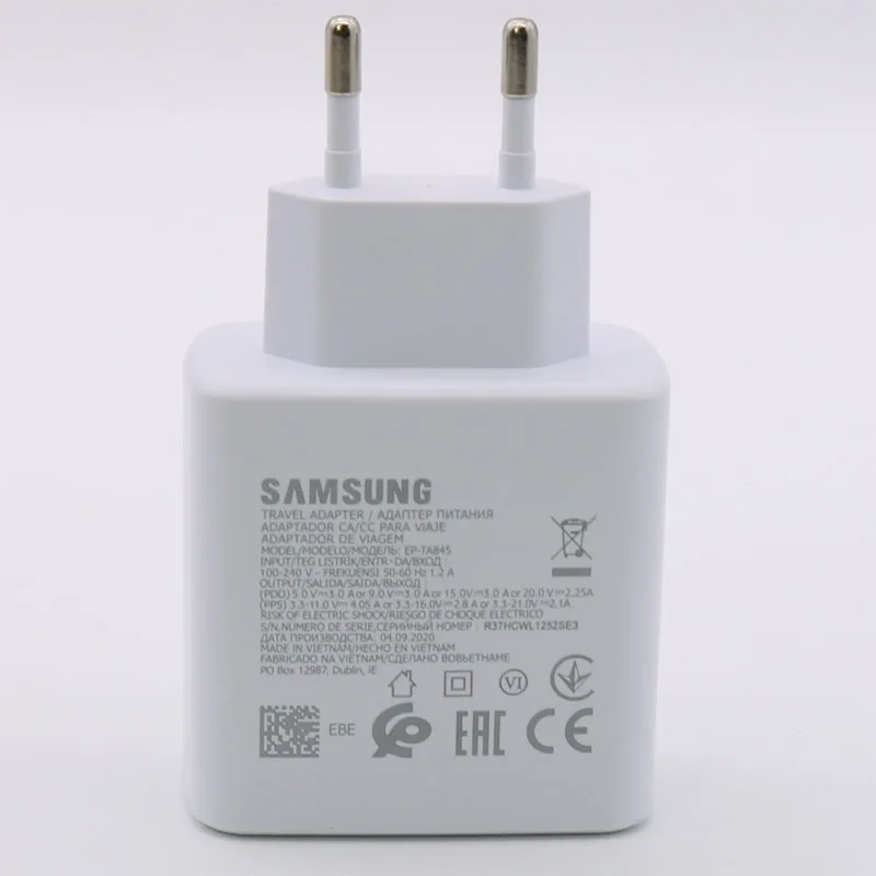 Samsung Original Charger 45W Super Fast Charging USB-C for Samsung Galaxy Note 10 Note10 Plus Note10+ S10 Type-C Power Adapter 65w charger