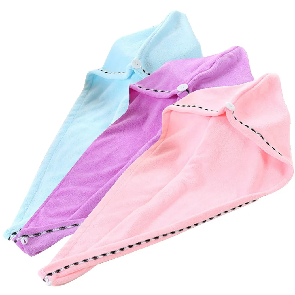 

3PCS Soft Dry Hair Shower Cap Fiber Material Wrapped Towel shower cap bathroom shower accessories micro fiber dry hair hats