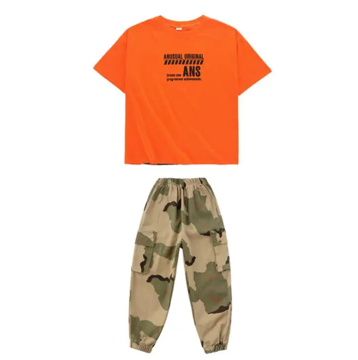 clothes sets Армейская камуфляжная одежда для детей; брендовая одежда с короткими рукавами; 2 предмета; военная одежда для мальчиков и девочек; костюмы; комплект детской спортивной одежды - Цвет: clothes sets