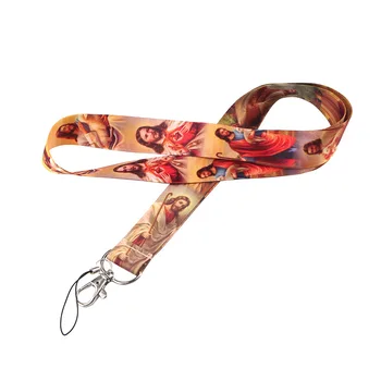 

20pcs/lot Mobile Phone Rope Cartoon Jesus Lanyard Documents Badge Key Strap Exhibition Work Permit Neck Strap Small Gift AT2246