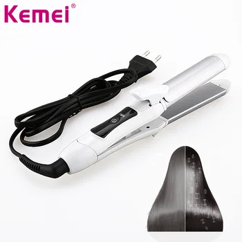 

Kemei Hair Crimper Straightening Professional Curling Iron Twistline Hair Straightener Ceramic Board Corrugation Styling Tools