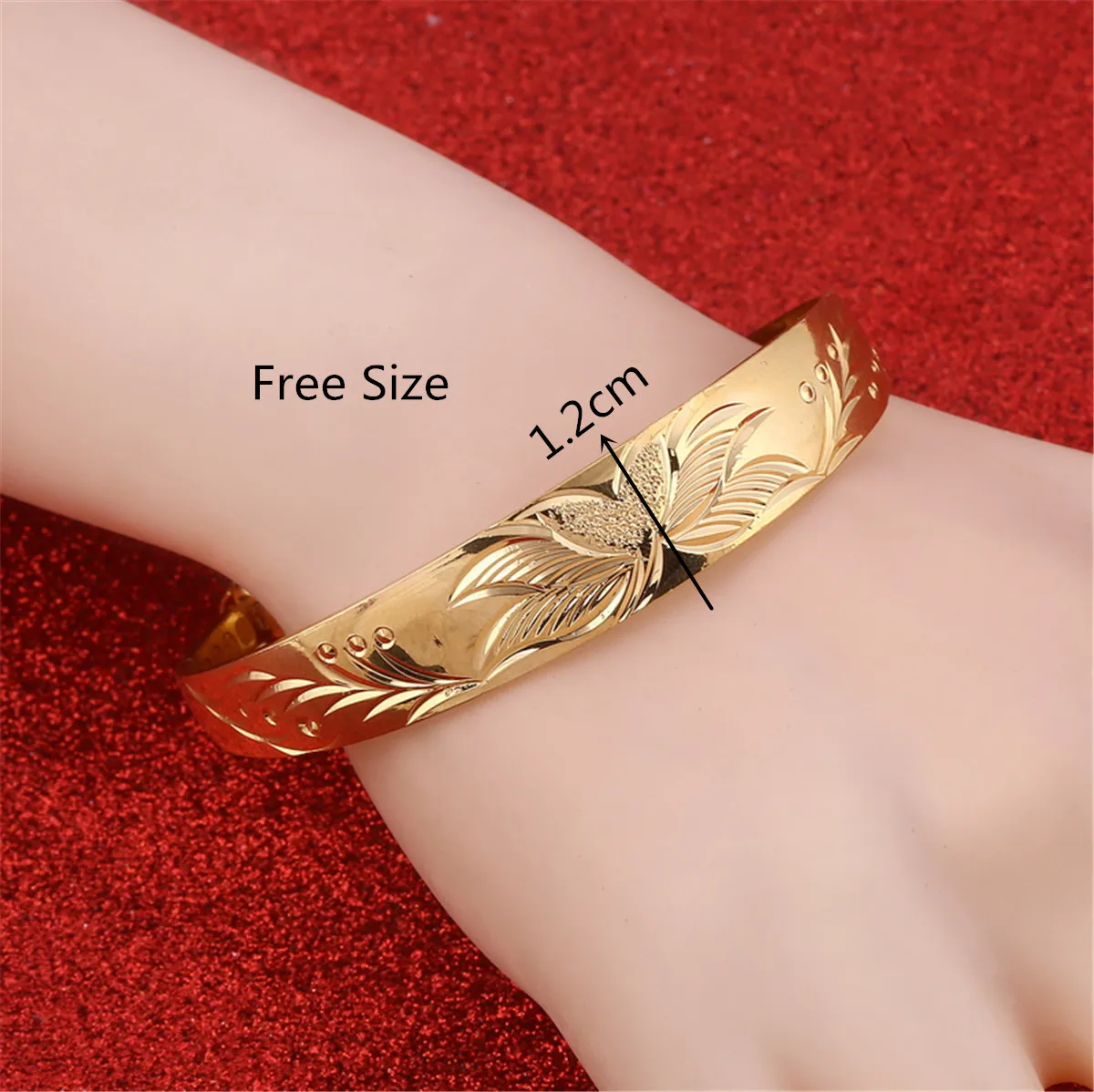 Ethiopian Trendy Bangle With Flower Women Wedding Flower Jewelry Valentine's Day Gift 3