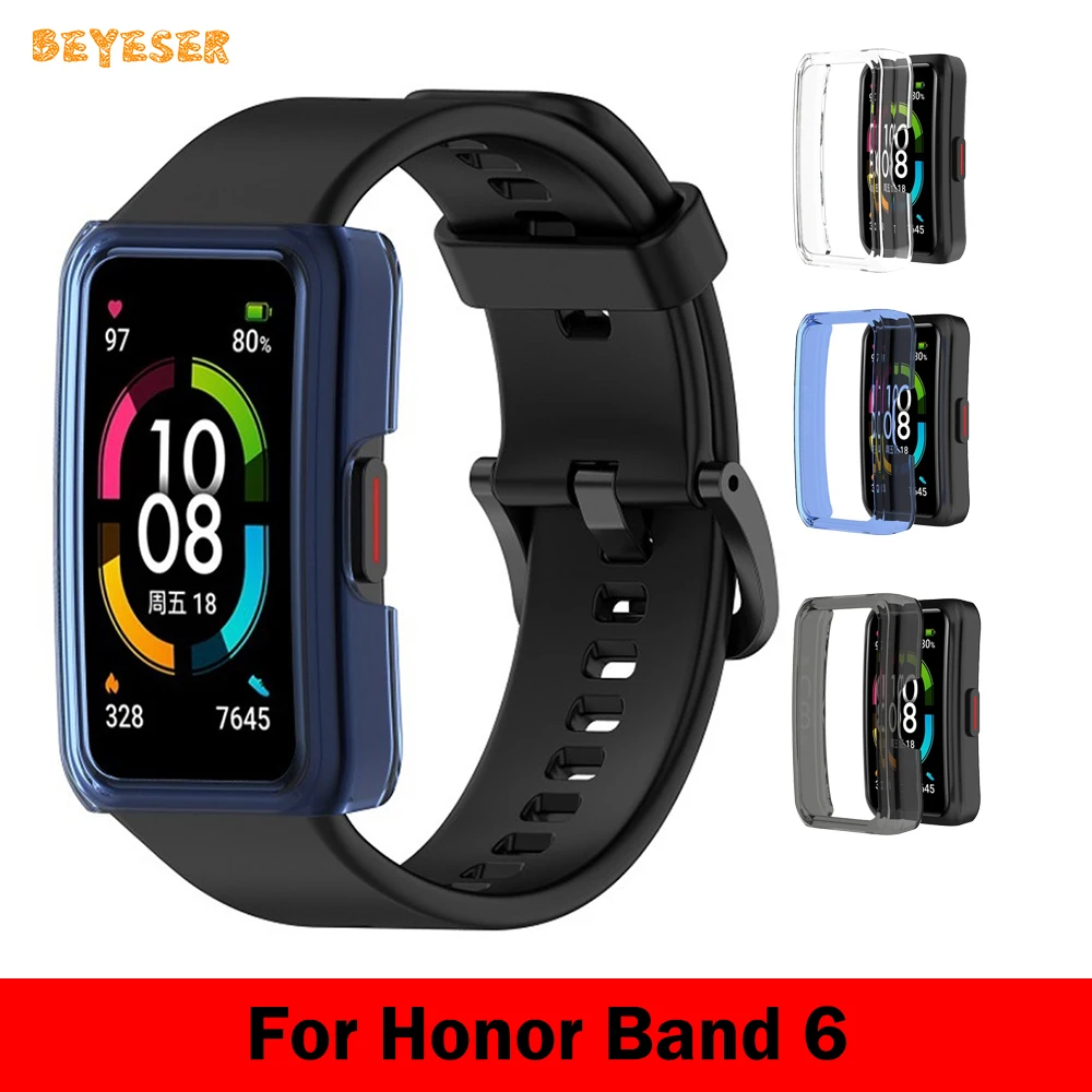 

New PC Watchband Case For Huawei Honor Band 6 Smart Watch Slim Protective Cover Screen Protector Frame Bumper Shell Accessories
