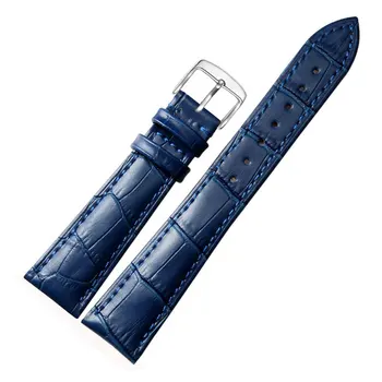 

Watchband Genuine Leather Watch strap bracelet 20mm 21mm 22mm crocodile grain Blue watch accessories for Tissot T099 free tools