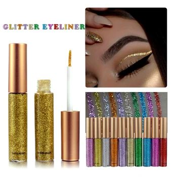 

Fashion Super Glitter Eyeliner Shiny Silver Champagne Colorful Eye Liner Easy to Wear Eye Pigment Make Up Beauty