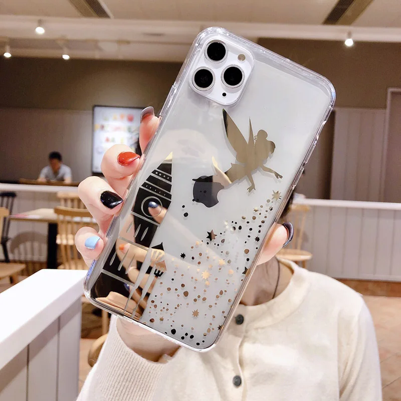 N1986N для iPhone 11 Pro X XR XS Max 6 6s 7 8 Plus чехол для телефона роскошный Гальванизированный прозрачный мягкий ТПУ чехол с сердечком для iPhone X - Цвет: T4