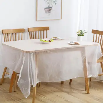 

20/18PCS PE Disposable Tablecloth Household Round Table Plastic Cloth Film Thickened Rectangular Dining Table Cloth For Party