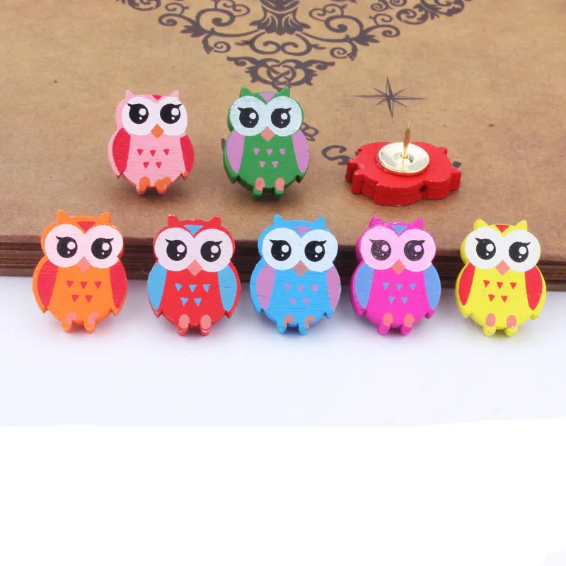 

5pcs Owl Color Pushpins Thumbtack Cartoon Animals Drawing Pin Message Board Wall Push Pin Decoration Office Binding Supplies