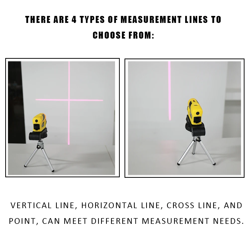 4-в-1 инфракрасный лазерный уровень Горизонтальная Вертикальная линия и точка измерения выполнены вручную, инструмент