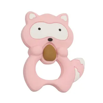 

4 Colors Silicone Teethers Soft BPA Free Cute Animal Baby Ring Teether Silica Gel Chew Charms Baby Teething Gift Toddler Toys