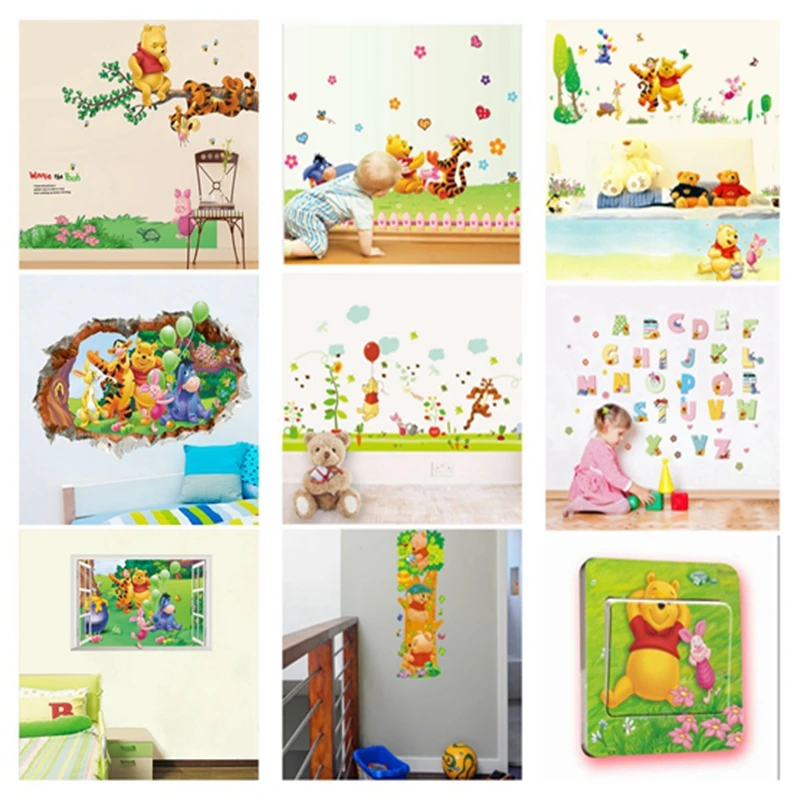 Winnie The Pooh Bear Wall Stickers For Kindergarten Kids Room Home — free download