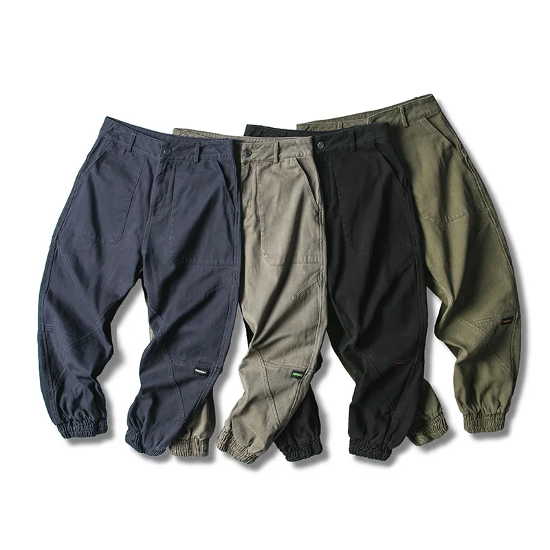 

Northern Boundary Men'S Wear Shu 2019 Autumn And Winter New Style 4-Color Labeling Brushed Skinny Pants