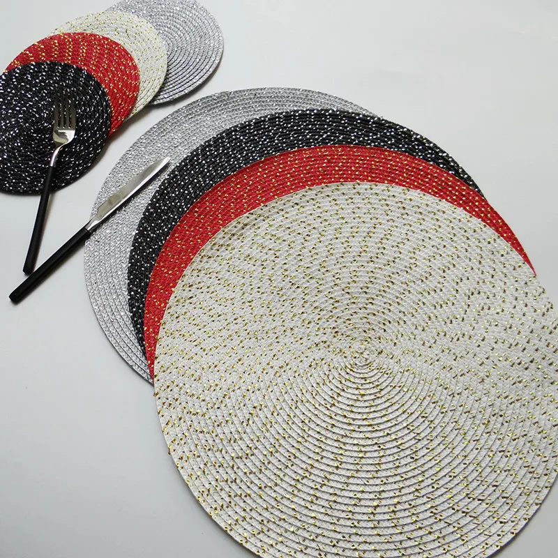 

Hot Pad Table Placemats Placemat for Dining Table with Round Woven Western Mat European Pp Placemat
