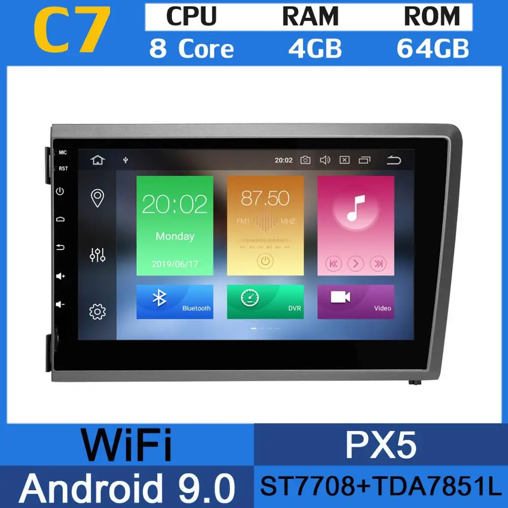 8Core 4G RAM 64G GB " PX6 4G+ 64G Android 9,0 автомобильный мультимедийный плеер gps навигация компактное минирадио CarPlay WiFi для Volvo S60 V70 XC70 Автомагнитола - Цвет: 8Core 4G RAM 64G GB