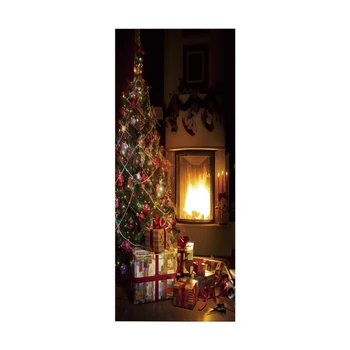 

2pcs/set 3D Christmas Tree Gift Decorative Refrigerator Door Sticker Waterproof
