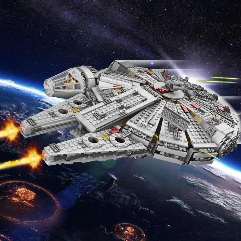 

Star space Wars Series Force Awakens Millennium Falcone Legoed 6210 75105 75190 Model Building Blocks Bricks Toys for Kids Gift