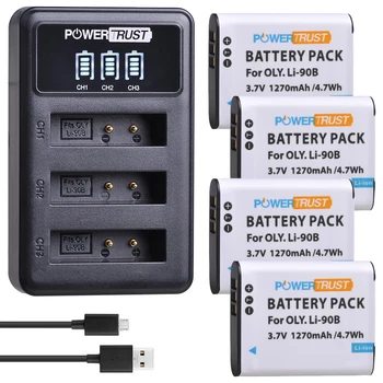 

4x LI-90B LI 90B LI-92B Li90B Battery and Charger for Olympus Tough TG-6 TG-5 TG-Tracker SH-1 SH-2 SP-100 IHS Tough TG-1 TG-2