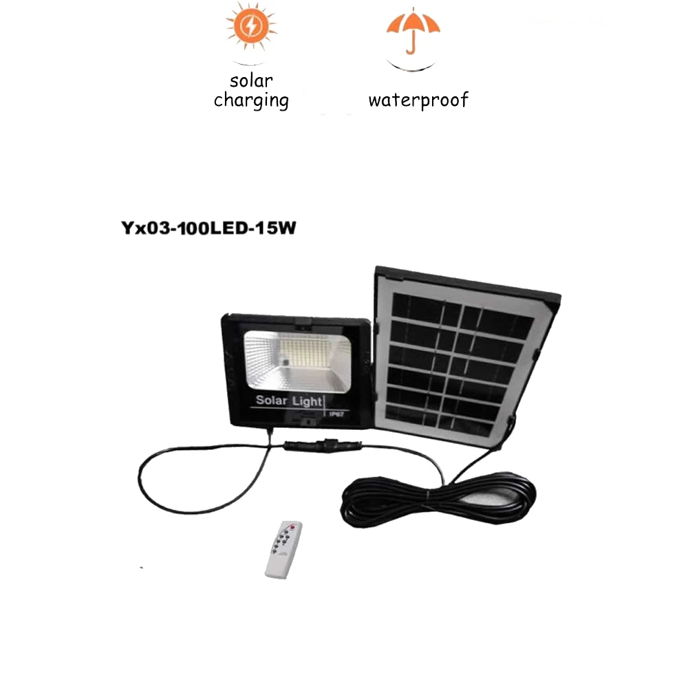 

100/75 Led Solar light lamp floodlight Wireless luminaria Garden Decoration Outdoor LED Street indoor remote timer split cable s