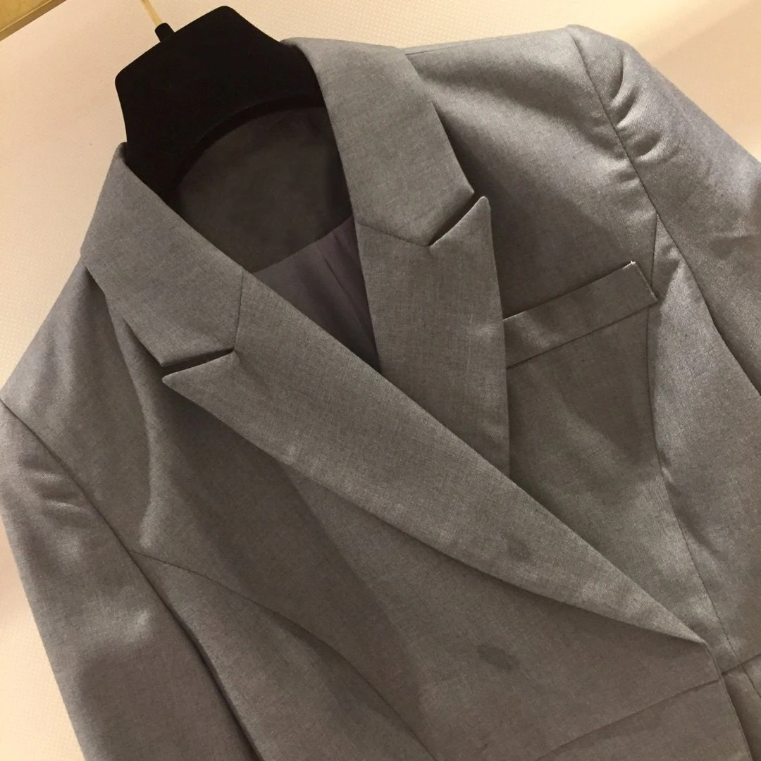 ladies fashion suit irregular suit jacket+ mesh half skirt 2 sets 1009
