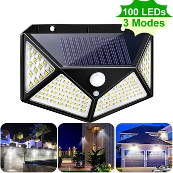 

New Hot 100 LED Solar Light Outdoor Solar Lamp Powered Sunlight Waterproof PIR Motion Sensor Street Light for Garden Decoration