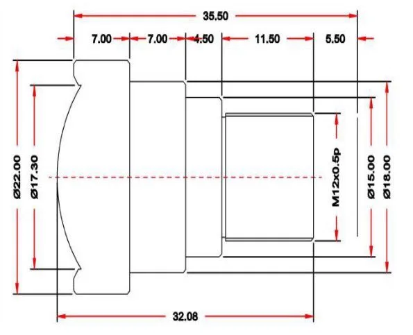 5 мегапиксельная M12 Mount 50 мм 2/3 ''объектив F2.8 фиксированная диафрагма FA/линзы