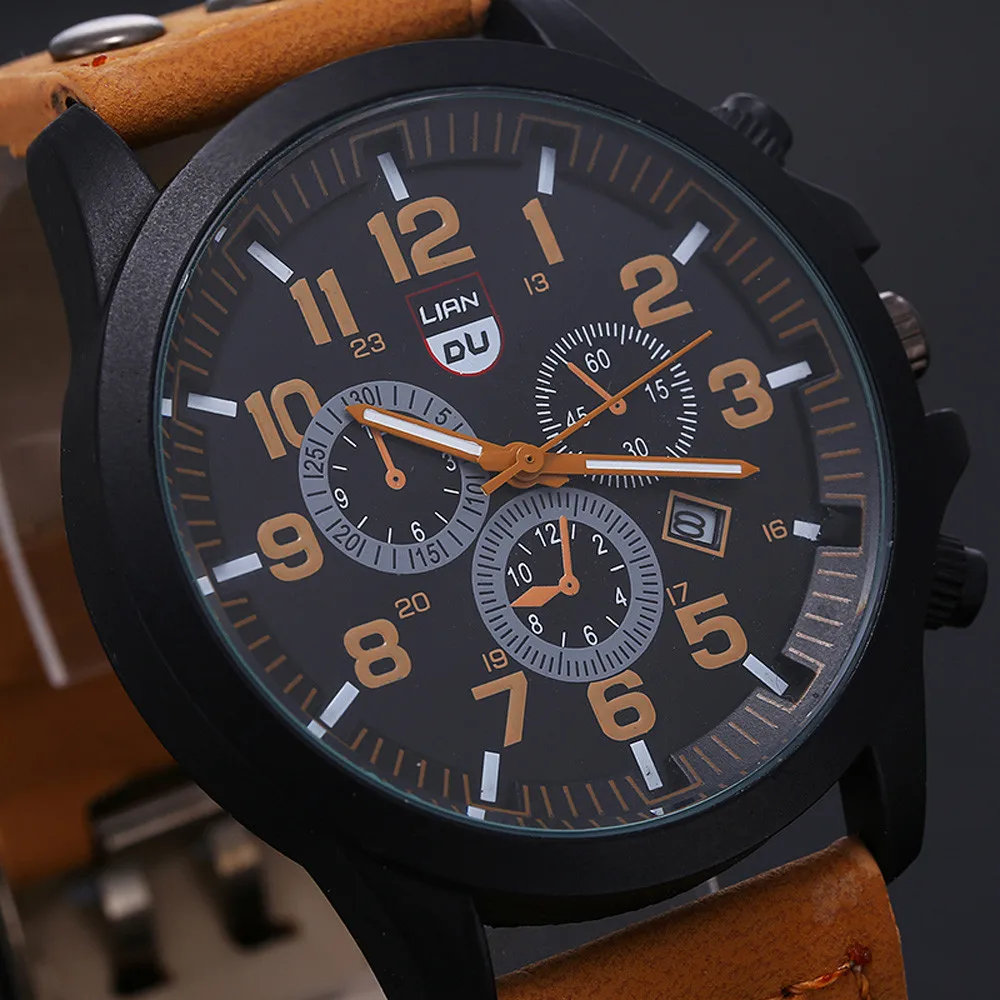 Vintage Classic Watch Men Watches Stainless Steel Waterproof Date Leather Strap Sport Quartz Army relogio masculino reloj