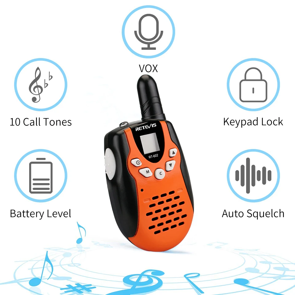 2 шт перезаряжаемая рация для детей Retevis RT602 Walky Talky для детей 0,5 Вт PMR Talkie-рация с батареей Рождественский подарок