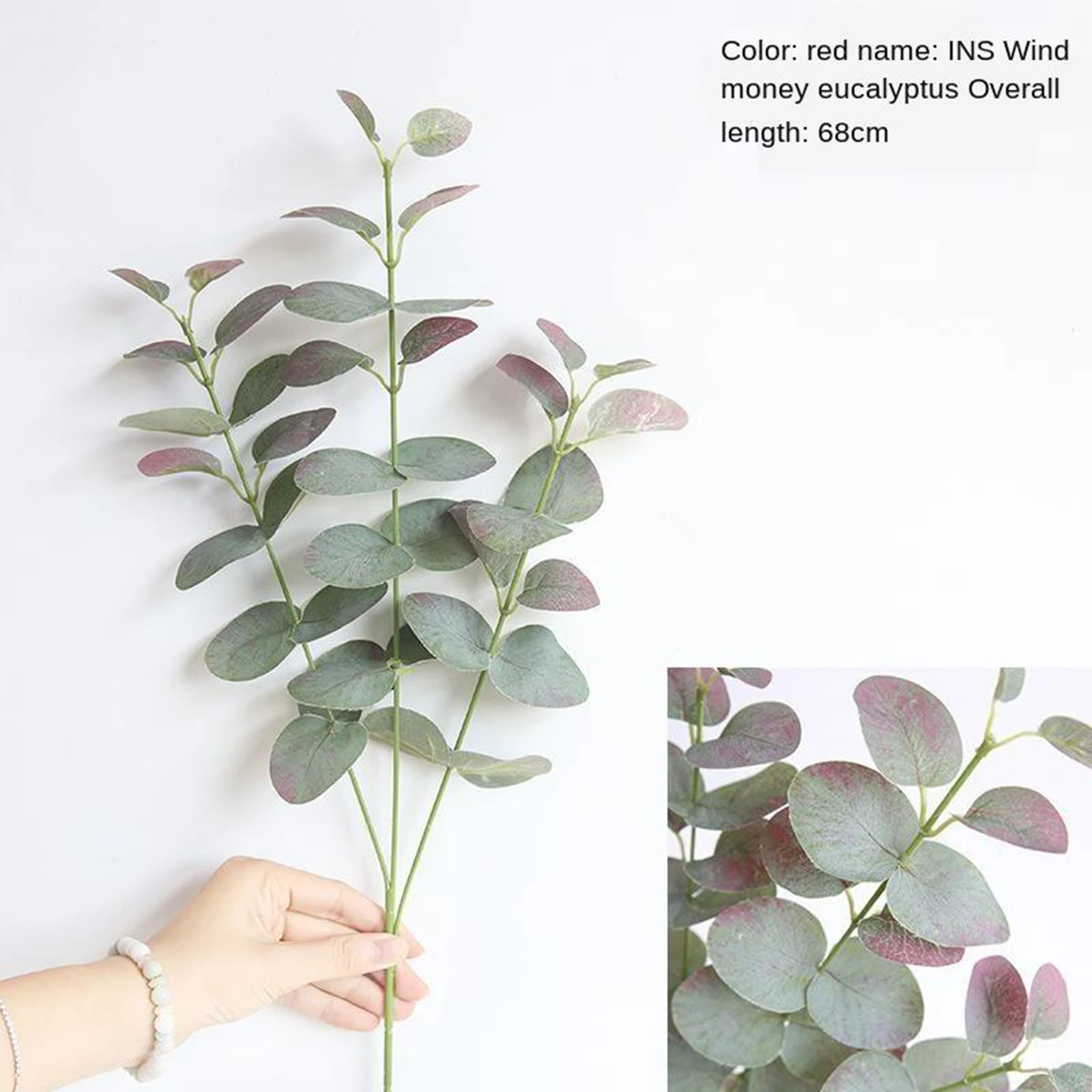 Artificial Eucalyptus Leaves Faux Dried Silver Dollar Eucalyptus Garland Green Leaf Branch Nordic Home Party Decoration