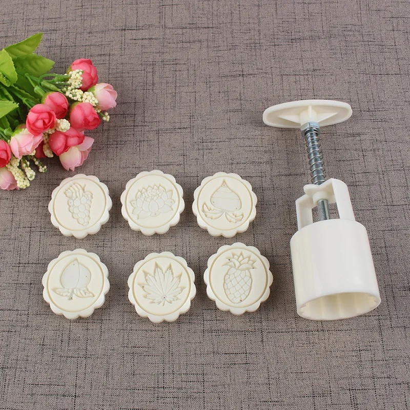 (6 шт.) (50 г) пластиковые Марки DIY круглая форма для лунного торта инструменты