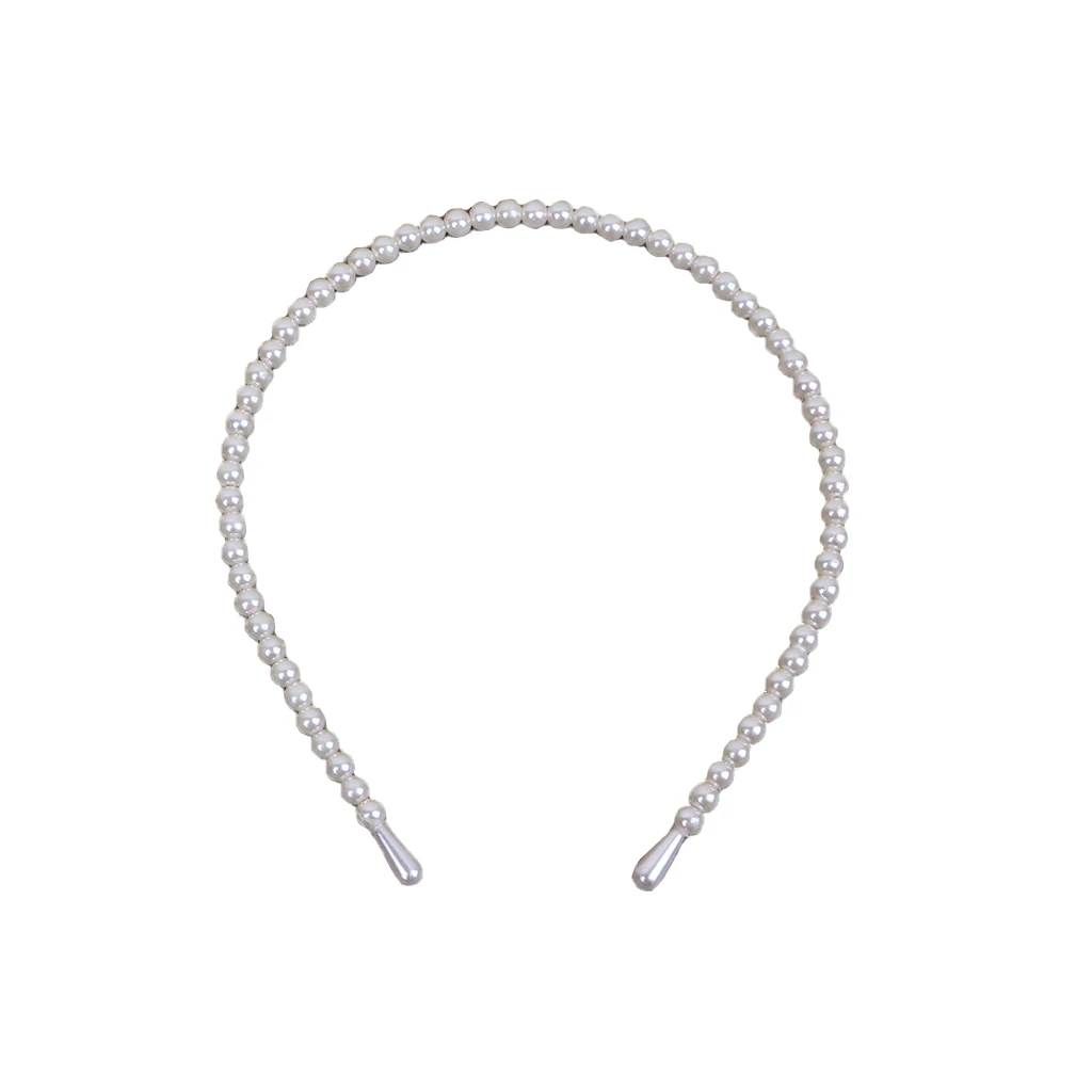 

Glossy Faux White Pearl Hairband Headband Hair Band Bands With Hair Holder Hoop W2952001