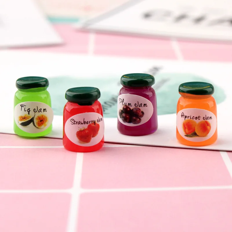 Description Picture 4 of item20Pcs 15x10mm Resin Jam Jar Decoration Crafts Flatback Cabochon Figurines & Miniatures For Home Decoration Accessories
