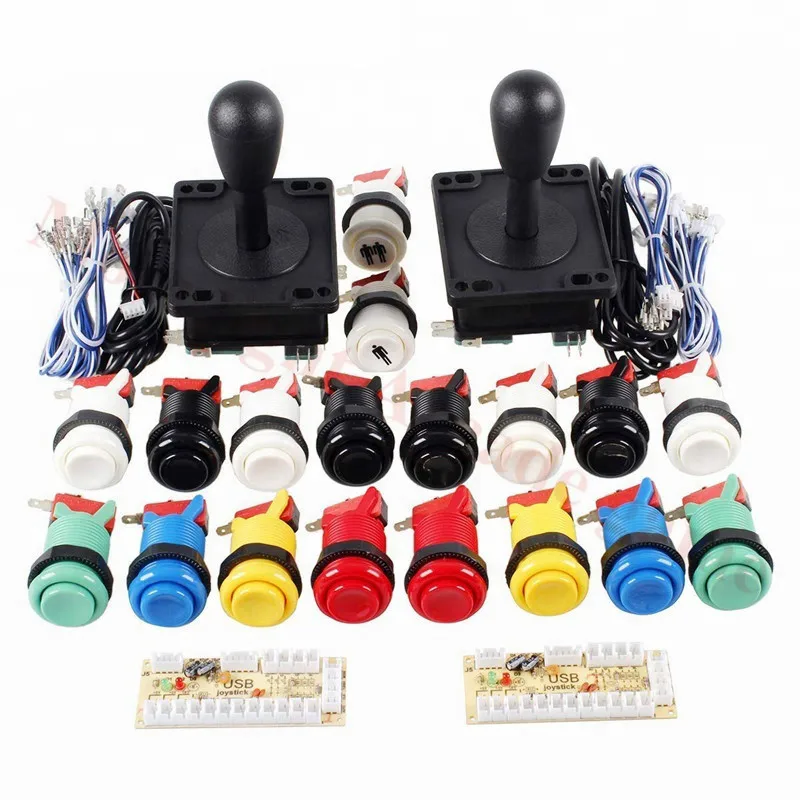 2player-arcade-game-diy-kit-for-mame-zero-delay-usb-encoder-8-way-classic-arcade-joystick-with-american-style-push-button-kit