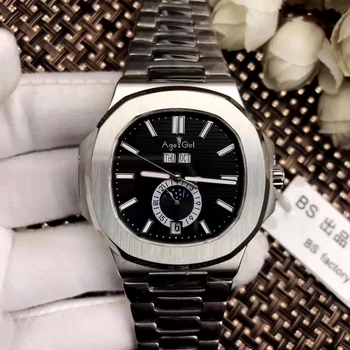 

Luxury Brand New Automatic Mechanical Men Watch Sapphire DayDate Transparent Glass Moon Phase Watches Black Blue AAA+ Military
