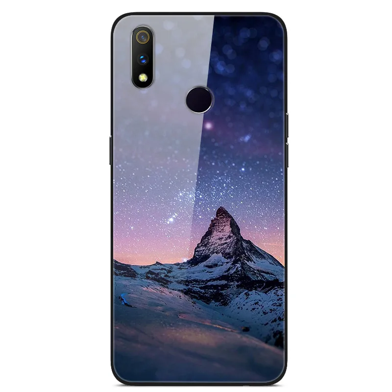 Для OPPO Realme 3 Чехол Realme3 закаленное стекло планета Космос крышка стекло задняя крышка чехол для OPPO Realme 3 Coque оболочка для Realme 3 6,22 - Цвет: 09