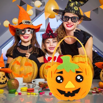 

3Pcs Halloween Candy Bag DIY Trick or Treat Bag Non-Woven Gift Goody Snacks Tote